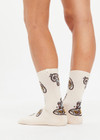 THE UPSIDE women's multi coloured Vadella Sock is made from a cotton blend. The sock features a paisley jacquard design with colours of marbled brown and black stripes. Designed to pair with your activewear or essentials.