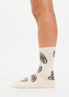 THE UPSIDE women's multi coloured Vadella Sock is made from a cotton blend. The sock features a paisley jacquard design with colours of marbled brown and black stripes. Designed to pair with your activewear or essentials.