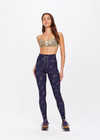 THE UPSIDE women's neutral paisley print Vadella Ballet Bra is made from recycled polymaide. The soft supported ballet bra features adjustable straps. Designed for yoga, pilates and barre.
