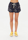 THE UPSIDE women's floral Gulf Billie Run Short is made from recycled fabric. The mid rise, lightweight run short is fitted with an elasticated waistband with drawcord. Designed for running.
