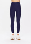 THE UPSIDE women's navy Hamptons 25 inch Midi Pant is made from recycled soft peached fabrication with a brushed handfeel and a breathable, quick drying effect. The high waisted pant has a V panel waistband and features colours of cream and white for an elevated look. Designed for yoga and pilates.