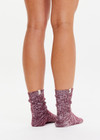 THE UPSIDE women's colourful Highland 2 Pack Sock is made from cotton and elastane. The 2 pack crew sock include chunky burgundy marle and chunky grey marle.