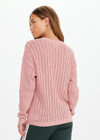 THE UPSIDE women's dusty pink Glory Chesca Knit Long Sleeve Top is made from organic cotton and features ribbed neckline, hem and cuffs.