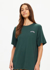 THE UPSIDE women's dark green oversized Alumni Sammi crew neck Tee is made from organic cotton and features logo at front chest and soft rib neckline.