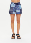 THE UPSIDE women's blue paisley Mascada Jordi Short is made from tencel cotton. The relaxed shaped shorts features pockets and elastic waist with drawstring. Designed for lifestyle wear.