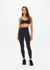 THE UPSIDE women's jacquard pinstripe Zenith 25 Inch legging is designed for a firm and supportive fit. Perfect for yoga & pilates.