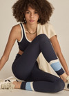 THE UPSIDE women's navy Silverstone 25 inch Legging features a recycled rib fabrication with elasticated drawcord waist. Perfect for yoga & pilates.