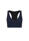 THE UPSIDE women's navy recycled peached Daytona Jetta Racerback Sports Bra is designed for a supportive fit and features removable cups. Made for yoga & pilates.
