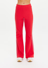THE UPSIDE women's red Muse Flare Pant is designed for a mid to low rise fit with side seam pockets in a soft suiting fabrication. The perfect everyday or travel pant.
