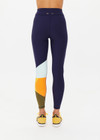 THE UPSIDE women's navy recycled peached Starburst 25in Legging is designed for a supportive fit and features a drawcord waist. Made for yoga and pilates.