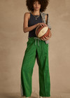 THE UPSIDE women's green Galaxia Loretta Pant is designed for a mid to low rise straight leg fit and features elasticated waistband, drawcord and side seam pockets. Made for lifestyle.