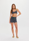 THE UPSIDE women's check Aliki Ballet Bra offers a comfortable fit with adjustable elastic straps in a textured green gingham fabric. Made for yoga and Pilates.