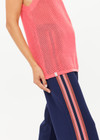THE UPSIDE women's pink organic cotton Fenway Wales Knit Tank is designed for a relaxed fit and features an open knit construction. The perfect summer wardrobe addition.