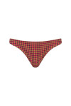 THE UPSIDE women's pink check Aliki Christy Pant has low coverage and is fully lined. Made for swim.