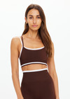 THE UPSIDE women's brown Form Seamless Anita Bra is designed for a firm & supportive fit and features a double layer with white underlayer. Made for yoga & pilates.