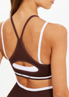 THE UPSIDE women's brown Form Seamless Anita Bra is designed for a firm & supportive fit and features a double layer with white underlayer. Made for yoga & pilates.