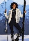 THE UPSIDE women's silver metallic Lotti Reversible Puffer Jacket features a zip opening and pockets lined with polar fleece. Designed for Après-ski and winter wear.