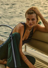 THE UPSIDE women’s green Lenzing viscose Maneki Petra Flare features hem splits and contrast knitted tape down the side seams. Made for lifestyle.