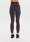 THE UPSIDE women's grey recycled Moondance 25inch legging offers a soft, supportive fit with an elastic waist drawcord in double-peached fabric. Ideal for yoga and pilates.