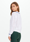 THE UPSIDE women’s white Citta Sonny V Neck Sweater is a fitted, chevron-knit design in organic cotton. The perfect wardrobe addition.