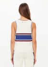 THE UPSIDE women’s creme recycled rib Adesa Vilde Knit Tank Top features a scoop neckline and small side slits at the hem. Made for everyday wear.