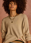 THE UPSIDE women's natural Felice Knit Crew offers a relaxed fit with a silk noil-cotton blend, featuring a ribbed neckline and cuffs. Made for lifestyle.