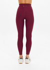 THE UPSIDE women's maroon recycled peached 25 Inch Legging is designed for a soft and supportive fit and features a mid-rise and moisture-wicking. Made for yoga and pilates.
