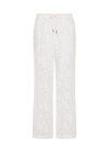THE UPSIDE women's white Halcyon Lace Charli Pant is designed for a low-rise straight leg fit with a fine drawcord through waist with elasticated back. Made for lifestyle.