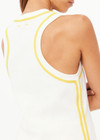 THE UPSIDE women's cream Veneto Amir Knit Tank features a scoop neckline with yellow stripes along side seams. Made for lifestyle.