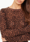 THE UPSIDE women's leopard linen Ludlow Ada Long Sleeve Knit is a regular fit, lightweight crew neck featuring a stripped rib neckline. Made for everyday wear.