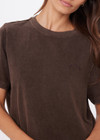 THE UPSIDE women's brown recycled cotton Soho Eva Crew Neck Tee features a relaxed fit with a soft brushed design and a ribbed neckline. Made for lifestyle.