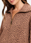 THE UPSIDE women’s leopard organic cotton Javan Jones Quarter Zip Sweat is designed for a regular fit and features dropped shoulders and a quarter zip neckline. Made for lifestyle.
