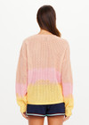 THE UPSIDE women’s tie dye 100% organic cotton Sebastian Knit Crew is a relaxed fit crew neck sweater and features an open knit construction and ribbed neckline and cuffs. Made for lifestyle.