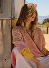 THE UPSIDE women’s tie dye 100% organic cotton Sebastian Knit Crew is a relaxed fit crew neck sweater and features an open knit construction and ribbed neckline and cuffs. Made for lifestyle.