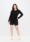 RIB CHRISSY LONG SLEEVE TOP - BLACK [USW020050]