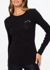 RIB CHRISSY LONG SLEEVE TOP - BLACK [USW020050]