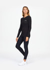 RIB CHRISSY LONG SLEEVE TOP - BLACK [USW020050]