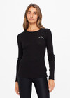 RIB CHRISSY LONG SLEEVE TOP - BLACK [USW020050]