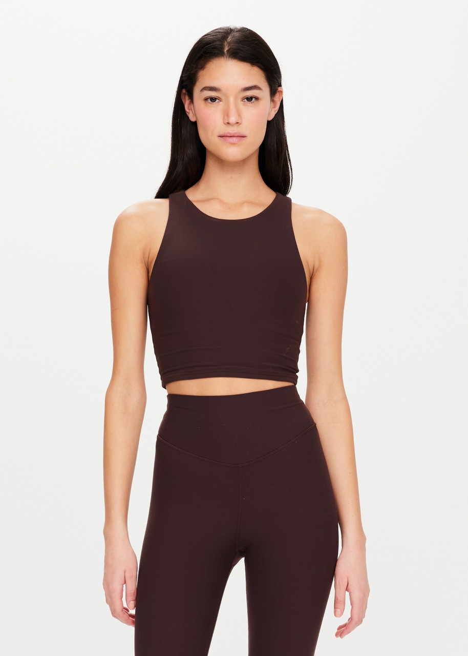 Womens The Upside Activewear  The Upside Honey Tie-Back Crop Top CHARCOAL  < Ditchlingstudio