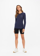 RIB CHRISSY LONG SLEEVE TOP - INDIGO [USW222120]
