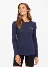 RIB CHRISSY LONG SLEEVE TOP - INDIGO [USW222120]