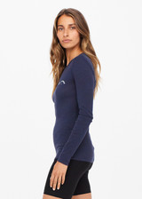 RIB CHRISSY LONG SLEEVE TOP - INDIGO [USW222120]
