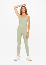 PEACHED TESS CROP - SAGE [USW021007]