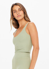 PEACHED TESS CROP - SAGE [USW021007]