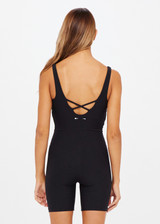 PEACHED LIZA ONESIE in BLACK | The UPSIDE