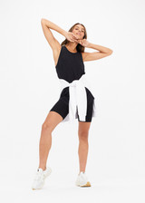 THE UPSIDE women's black Dri Release Markova sleeveless Tank is made from moisture-wicking, fast-drying fabric with odor control and superior comfort.