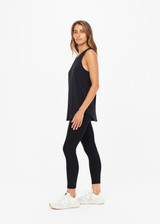 THE UPSIDE women's black Dri Release Markova sleeveless Tank is made from moisture-wicking, fast-drying fabric with odor control and superior comfort.
