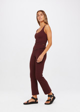 HOUNDSTOOTH TESS CROP - CHOCOLATE [USW223070]