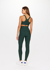 THE UPSIDE Peached Jade Bra in Dark Green is a recycled full coverage bra with scooped T bar back, internal elastic underbust and removable cups.