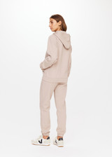 THE UPSIDE Silvermoon Maggie Hoodie in Natural is a sustainable organic cotton classic zip through hoodie with a drawcord, pockets and soft rib cuffs and hem.